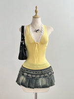 Lace Detail Halter Neck Cami