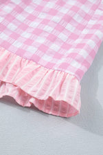 Gingham Ruffle Hem Shorts