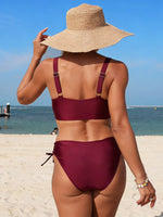 Palm Tree Cutout Lace-Up Swim Set