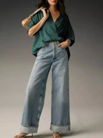 Collared Neck Half Sleeve Blouse