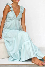 Ruffled V-Neck Tiered Dress