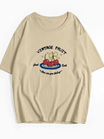 Plus Size Fruit Graphic Round Neck T-Shirt