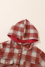Fleece Lined Plaid Hooded Jacket