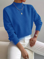 Mock Neck Dropped Shoulder Sweater