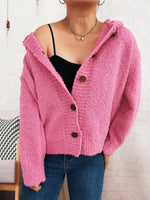 Cozy Button-Up Hooded Cardigan