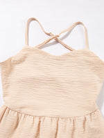 Crossover Backless Bodice Tiered Maxi Dress
