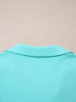 Bow Front Collared Side Pocket Shift Mini Dress