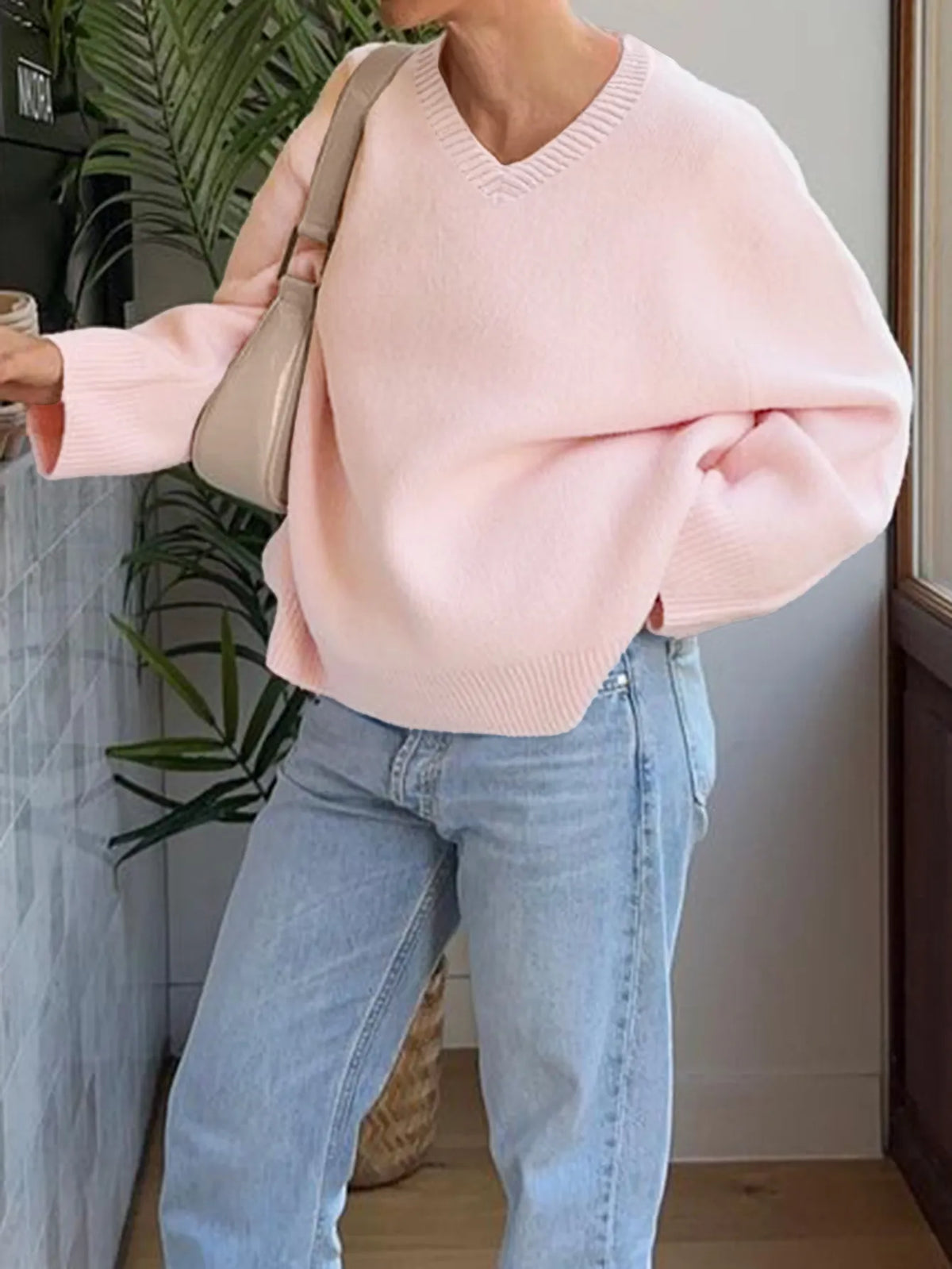 V-Neck Long Sleeve Sweater