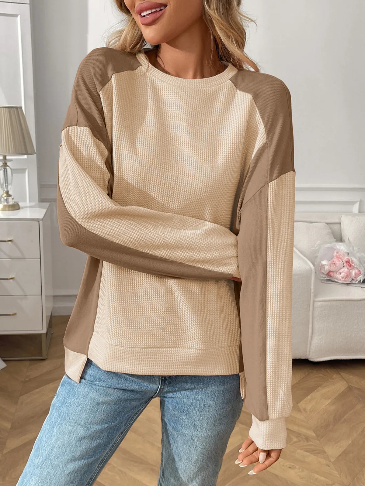 Color Block Long Sleeve Sweatshirt