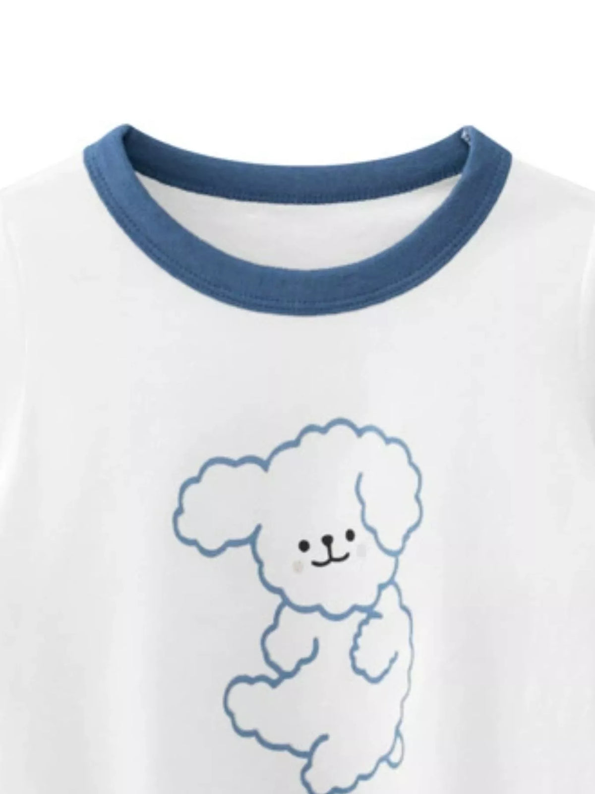 Children's Dog Graphic T-Shirt with Contrast Trim