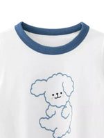 Children's Dog Graphic T-Shirt with Contrast Trim