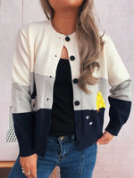 Color Block Button-Up Cardigan