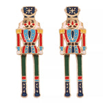 Christmas 18K Gold-Plated Nutcracker Soldier Earrings
