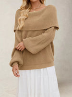Off-Shoulder Long Sleeve Sweater