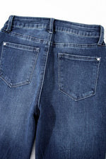 Mineral Wash Raw Hem High Waist Flared Jeans