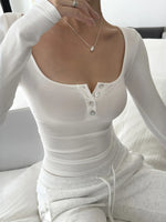 Button Detail Long Sleeve T-Shirt