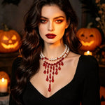Halloween Teardrop Beaded Double Layered Necklace