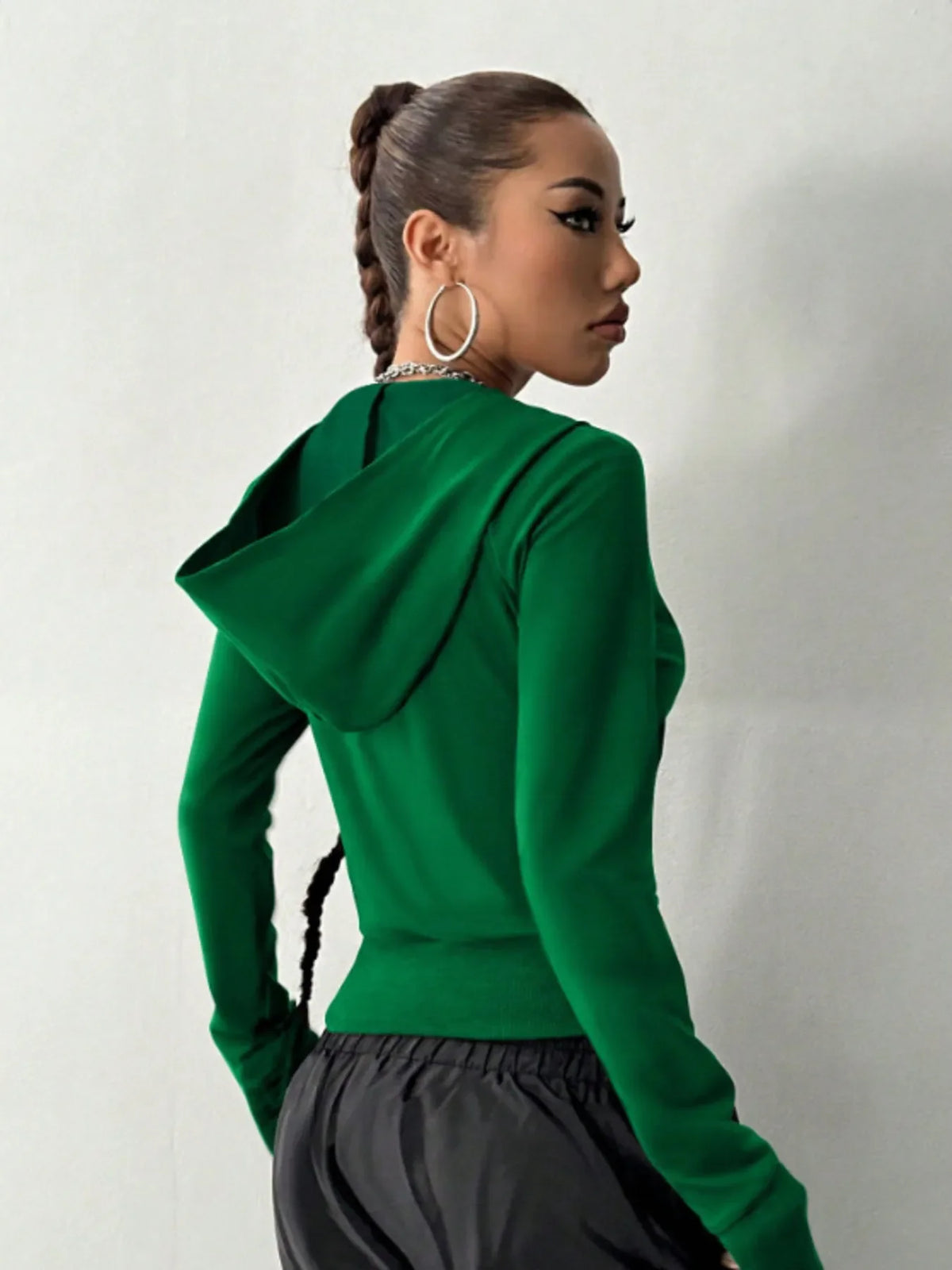 Zip-Up Long Sleeve Hoodie