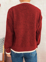 Pearl Embellished Button-Front Cardigan