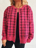 Plaid Pattern Zip Up Cardigan
