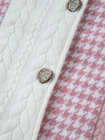 Button DownHoundstooth Color Block Shacket