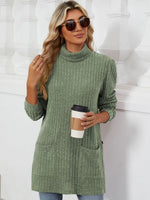 Slit Mock Neck Long Sleeve T-Shirt