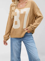 Number 81 Oversized Cable Knit Sweater
