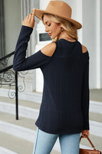 Round Neck Cold Shoulder T-Shirt