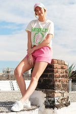 Lime 'N' Chili Brooklyn Graphic Round Neck Short Sleeve Top