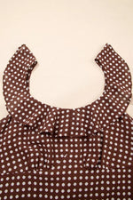Polka Dot Print Backless Ruffled Tiered Maxi Dress