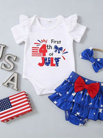 Children's My First 4th of July Bodysuit & Skort & Headband Set