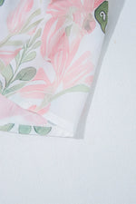 Tied Printed Short Sleeve Blouse