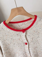 Contrast Trim Button Up Cardigan