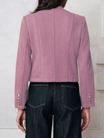 Round Neck Button Up Blazer