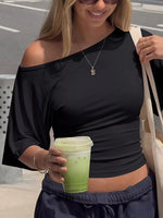 Boat Neck Short Sleeve T-Shirt