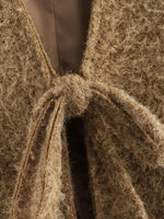 Textured Knit Tie-Front Outerwear
