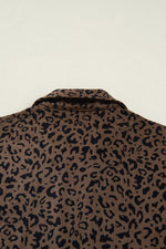 Leopard Print Quarter Zip Corduroy Sweatshirt