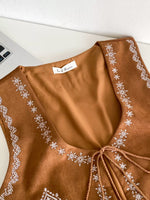 Embroidered Tassel Vest Coat