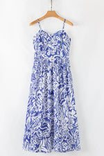 Floral Print Spaghetti Strap High Waist Dress