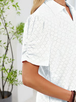 Eyelet Short Sleeve Blouse