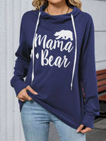 Contrast Letter Graphic Drawstring Long Sleeve Hoodie