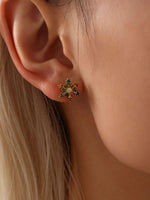Stainless Steel Snowflake Stud Earrings