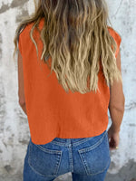 Button-Down Cap Sleeve Shirt