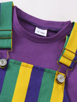 Children's Striped Overall Dress & Solid Tee Set
