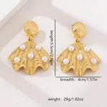 18K Gold-Plated Shell Pearl Drop Earrings
