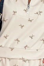 Bow Print Cap Sleeve Top and Shorts Set