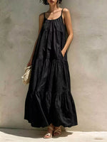 Tiered Scoop Neck Maxi Dress