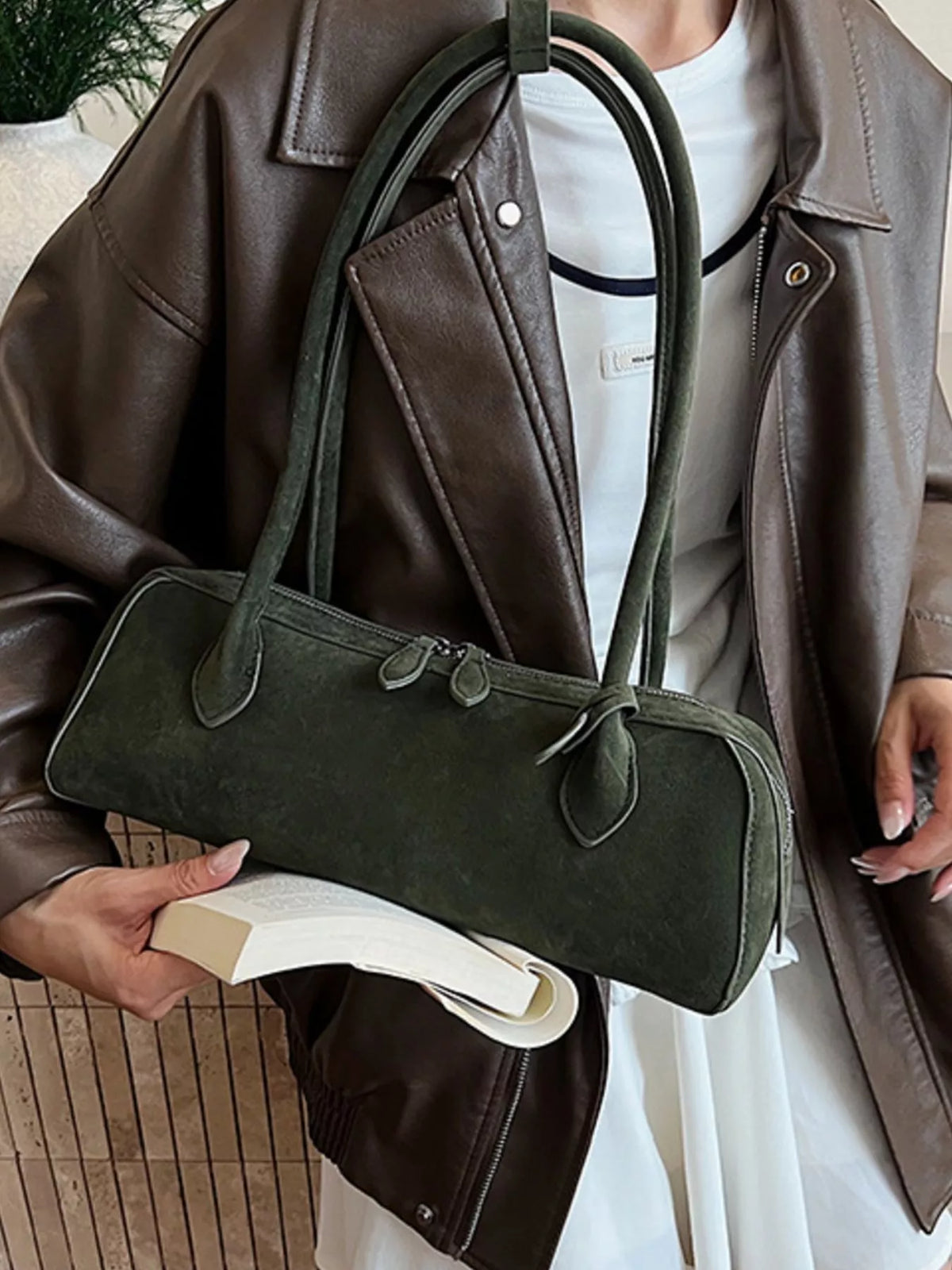 Solid Color Shoulder Bag
