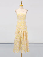Lace Sleeveless Tiered Midi Dress