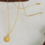 Titanium Steel Sun Shape Pendant Necklace
